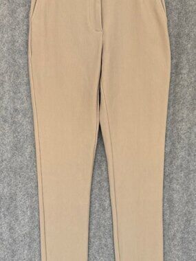 Ann Taylor Woman's Ribbed Knit Pants Size 2 Beige Pull-On Stretch Slim Leg NWT